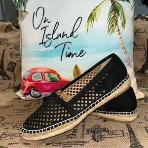 Frye Black Perforated Suede Espadrilles Flats Size 8.5
Excellent Condition